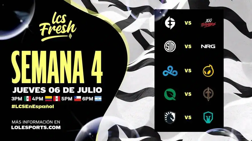 Pieza de takeover de día de partido de LCS en Español.