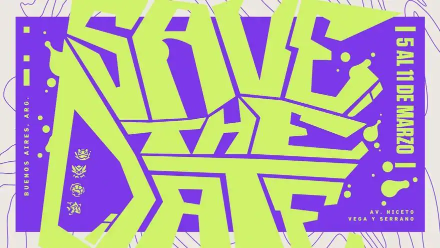 Sistema tipográfico de campaña Save the Date, adaptado a varias ciudades.